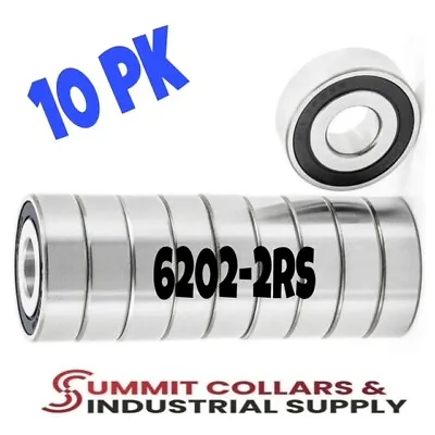 6202-2RS C3 EMQ Premium Rubber Sealed Ball Bearing 15x35x11 6202RS (10 QTY) • $12.35