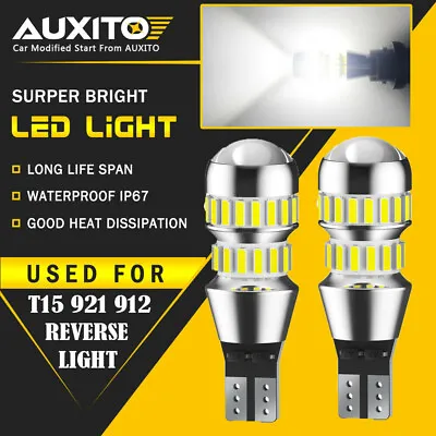 2X CANBUS T15 W16W 921 912 Xenon White LED Reverse Wedge Light Bulb 4014 42 SMD • £12.99