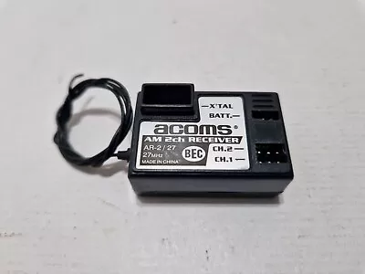 Acoms AR-2 AM 27MHz 2 Channel RC Radio Receiver Nitro Electric Vintage • £20