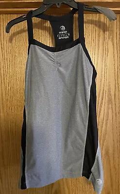 MPG Gray Black Athletic Gym Tank Top Women's Sz M EUC Built In Bra Shirt • $9