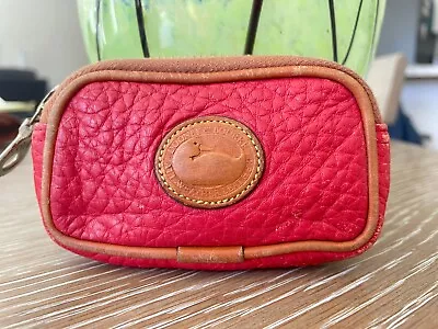 Vintage Dooney & Bourke W57 Zip Key Caddy Coin Keychain Red  • $40