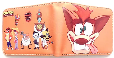 £10.89 • Buy Crash Bandicoot Cartoon Wallet Purse Id Window Card Slots Zip Pocket Kids