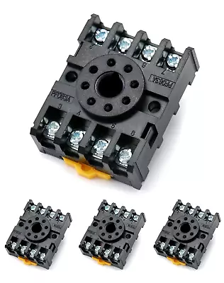 8 Pins Relay Socket 4 Pack 600 V 10 Amp Octal Socket With Pressure Clamp Screw  • $12.37