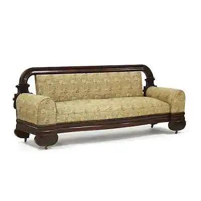 Antique Sofa American Classical Mahogany Tapestry Style Upholstery C. 1840's! • $2194.56