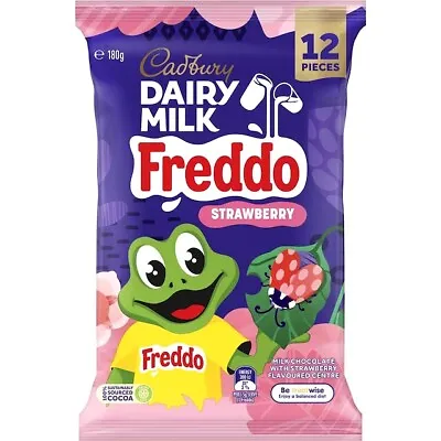 12pc Cadbury 168g Dairy Milk Chocolate Strawberry Freddo Sharepack Choco Treats • $7.90