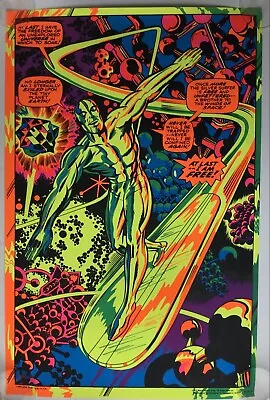 THIRD EYE SILVER SURFER  I'M FREE  MARVEL Black Light Poster #4005 JACK KIRBY  • $435