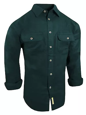 Chamois Shirt Mens Flannel Thick Cotton Rugged Work Button Pen Pocket True Fit • $26.95