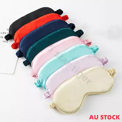 $4.85 • Buy Pure Soft Silk EyeShade Blindfold Sleep Eye Mask Cover Light Shade Travel Relax 