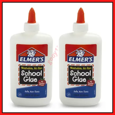 $16.99 • Buy 2PC Liquid School Glue Making Art Slime Elmer's Washable Clear 225ml Perfect Fun