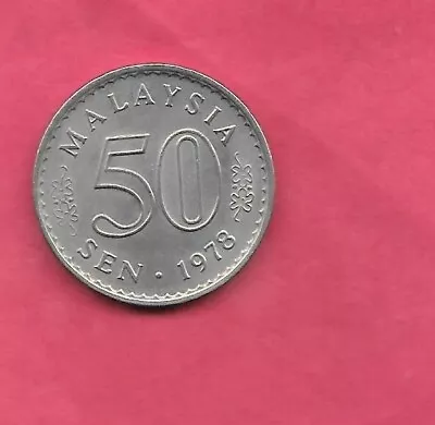 Malaysia Km5.3 1978 Bu Gem Uncirculated 50 Sen Large Old Coin • $2.70