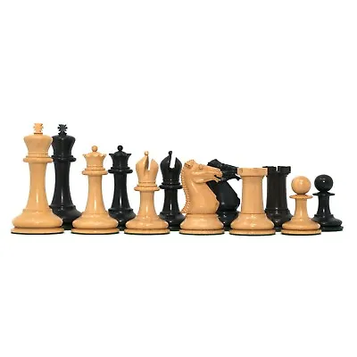 Walter Grimshaw 1854 Reproduced Staunton 3.5  Natural Boxwood/Ebony Chess Pieces • £188.16