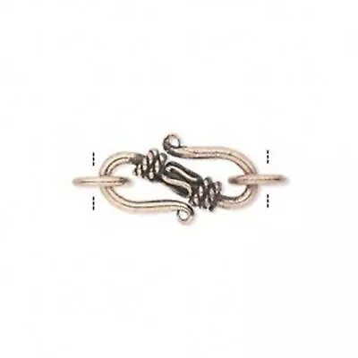 Antiqued Solid India Copper Rope S Hook Clasp Necklace Finding • $6.95