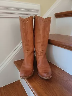 Frye Womens Brown Cognac Rider Pull On Leather Tall Riding Boots Size 9B 77365 • $89.99