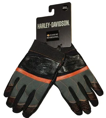 Genuine Harley-Davidson Mens 2XL Killian Mixed Media Full-Finger Gloves Black  • $45.99