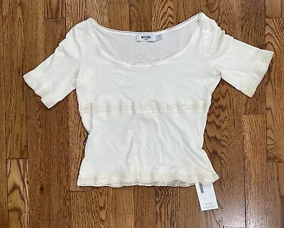 Vintage 2000s Moschino Blouse Shirt White Womens Size 6  • $30