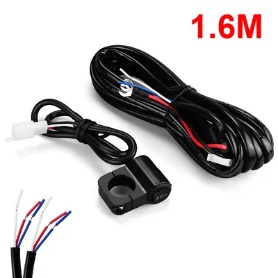 $16.98 • Buy Universal Motorcycle LED Auxiliary Spot Fog Driving Light Wiring Harness Kit