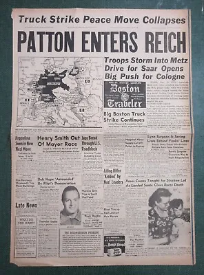 News 11/18/44 PATTON ENTERS REICH & MAP TROOPS STORM INTO METZ • £15.83
