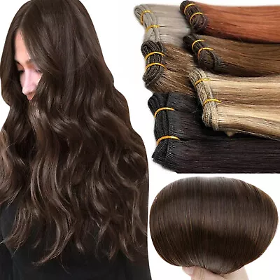 100% Peruvian Virgin Remy Straight Human Hair Sew In Double Weave Weft Hair 100g • $81