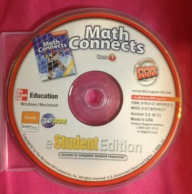 Math Connects Course 1 Student Edition CD-ROM Only • $2.90