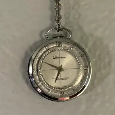 Vintage Lucerne Lifetime Mainspring Rotating Bezel Pendant Watch. Mechanic Works • $9.99