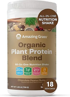 Amazing Grass Organic Plant Protein - VEGAN -18 Serving- Chocolate Peanut Butter • $22.99