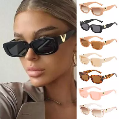 $6.47 • Buy Retro Rectangle Sunglasses Women Vintage Small Frame Sun Glasses Ladies Shades