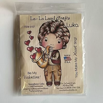 La-La Land Crafts Rubber Stamps Saxophone Luka 5157 Hearts Valentine • $5