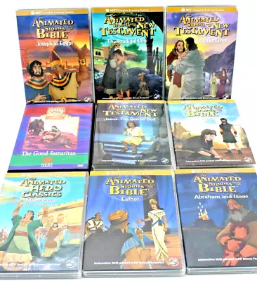 NEST Animated Stories From The Bible &New Testament +Hero Classics Lot Of 9 DVDs • $39.99