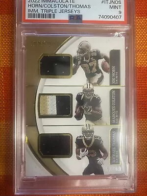 2022 Immaculate Triple Jersey Horn/Colston/Thomas Mint Psa 9 43/49 • $35