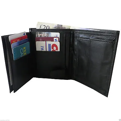 New Mens Real Genuine Leather Soft Quality Wallet Coin  Credit Card Holder Purse • £6.99