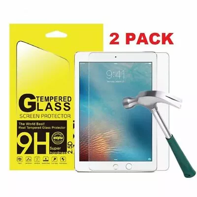 2 Pack Screen Protector Tempered Glass For Apple IPad Air 9.7 10.2 Pro 10.5 Mini • £1.65