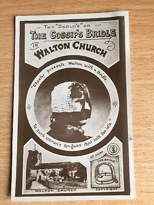 The Scold's/Gossip's Bridle Walton Church Vintage Postcard Edmund Jordan • £8