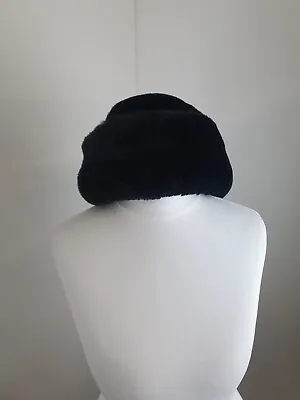 Vintage BHS Black Faux Fur Womens Russian Cossack Hat One Size • £0.99
