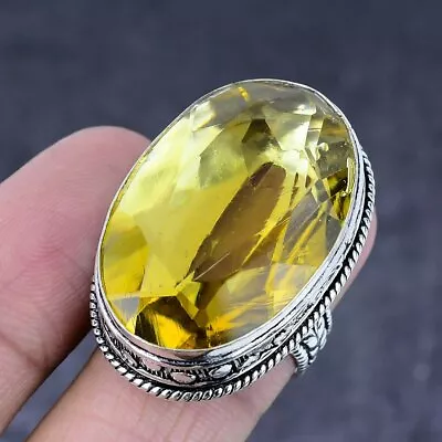 Citrine Gemstone Handmade 925 Steling Silver Gift Jewelry Ring Size 9 For Her C9 • $9.99