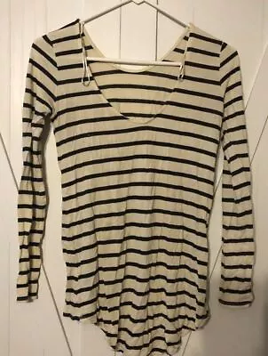 Zara Blouse Shirt Top Womens Size Medium T-Shirt Collection Striped Black White • $22.22