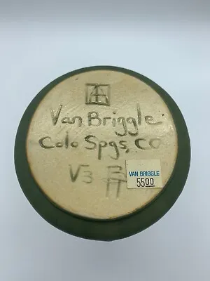 Van Briggle Art Pottery Vase Matte Green Floral Handmade 5-1/2” • $59.95