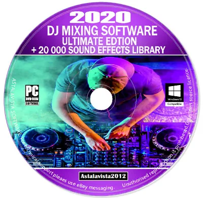 £5.99 • Buy Pro DJ Mixing Software - Music Creation Studio - Audio Editing & Recording PC CD