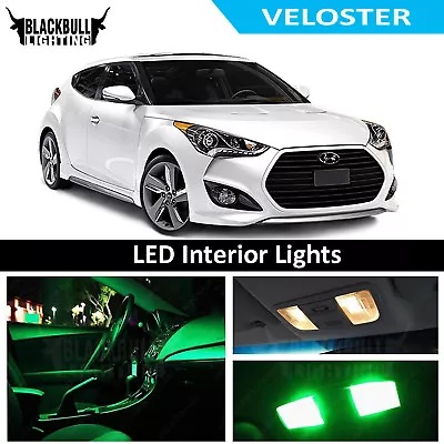 Green LED Interior Lights Replacement Kit For 2011-2017 Hyundai Veloster 8 Bulbs • $13.49