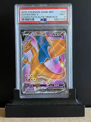 PSA 9 MINT Pokémon Charizard V - SWSH050 Holo Champions Path • $0.99