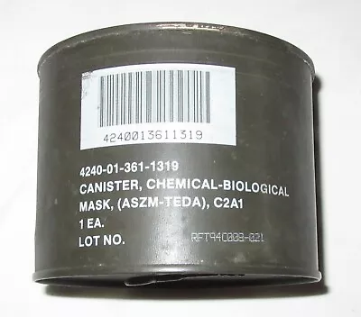 USGI M40 M43 Series CB Gas Mask Filter Cannister Sealed NSN# 4240-01-361-1319 • $30