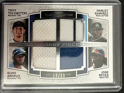 2012 Museum Collection Quad Jersey Tulowitzki Reyes Hanley Ramirez Andrus /99 • $9.99