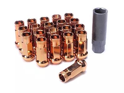 Muteki Sr48 Orange Steel Open End Lug Nuts 12x1.5mm 20 Pcs 48mm Extended Tuner • $79