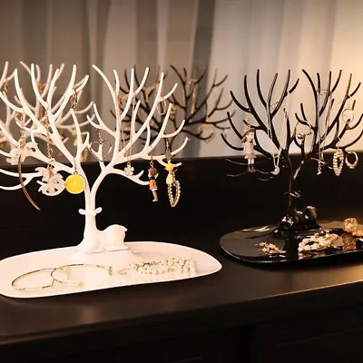 For Jewelry Display Deer Tree Stand Rack Earring Necklace Ring Holder Tray Decor • £5.39