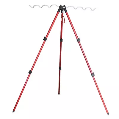 Portable Foldable Fish Rod Tripod Stand With Spikes For Stability On Any Ground • $55.51