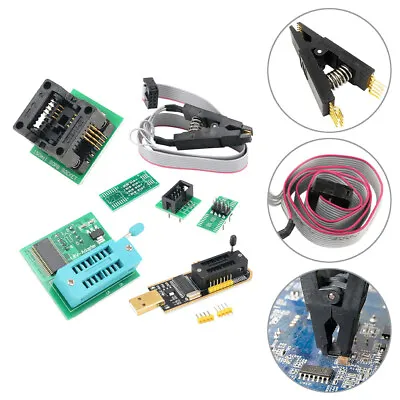 USB Ch341a Bios Eeprom Programmer +Soic8 Clip + Soic8 Adapter +1.8V Adapter New • £12.26
