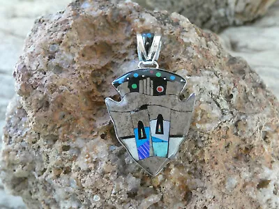 Two Sisters Old Pueblo Arrowhead Micro Inlay Sterling Silver 925 Pendant NEW W28 • $109.95