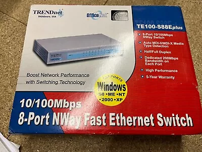 TRENDnet 8 Port 10 / 100Mbps NWay Switch LAN Switch TE100-S88E • £8