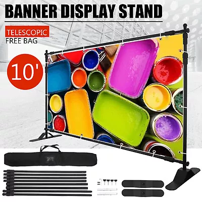 Step And Repeat 10'x8' Banner Stand Telescopic Trade Show Backdrop Adjustable • $52.80