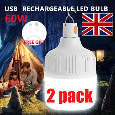 2x Super Bright LED Lantern Camping Light Tent Lamp USB Rechargeable Night Light • £7.88