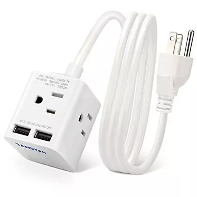 Mini Travel Surge Protector Power Strip - 4 Widely Outlets And 2 USB Ports Wi... • $22.97